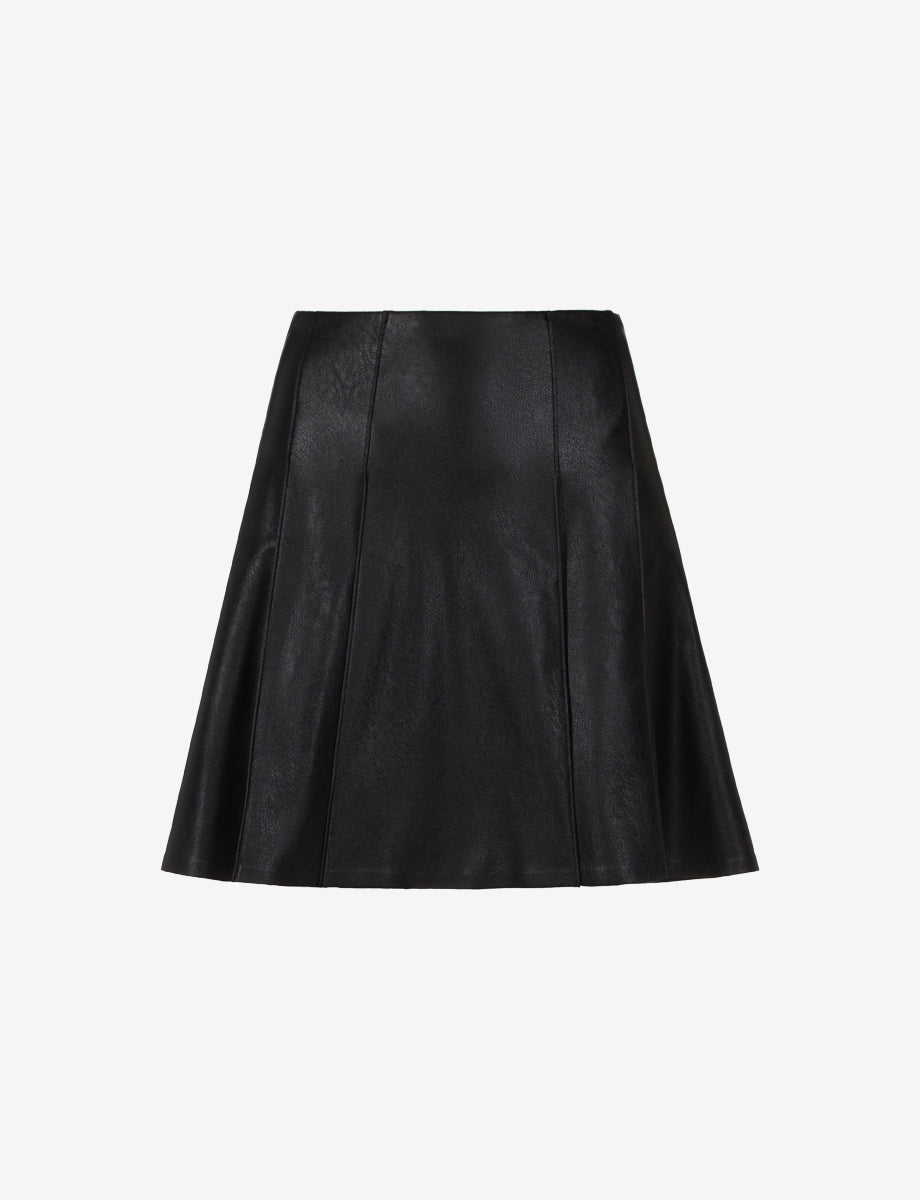 Faux Leather Pleated Mini Skirt - Womens Commando