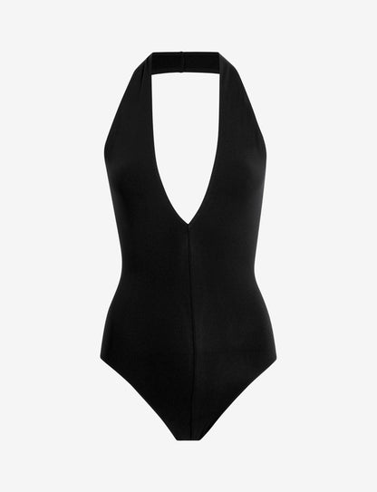 Ballet Deep Plunge Halter Bodysuit - Womens Commando
