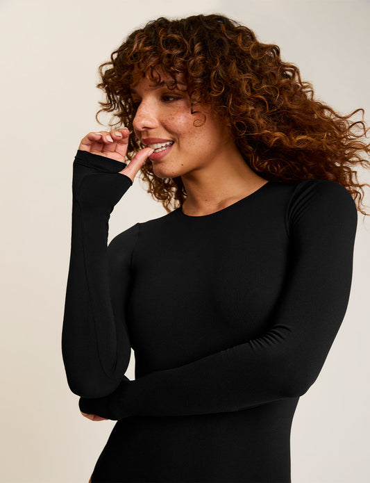 Ballet Long Sleeve Bodysuit with Thumbholes - Womens Commando