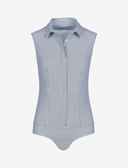 Classic Printed Sleeveless Button Down Bodysuit - Womens Commando