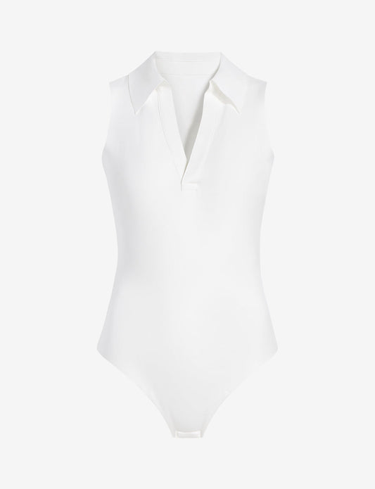 Neoprene Sleeveless V-Neck Polo Bodysuit - Womens Commando