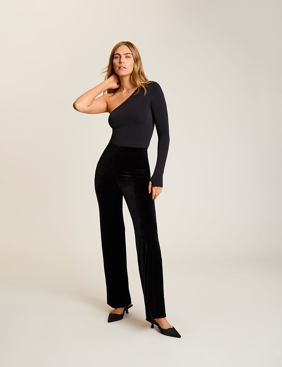 Prima Ballet One Shoulder Bodysuit with Thumbholes - Womens Commando