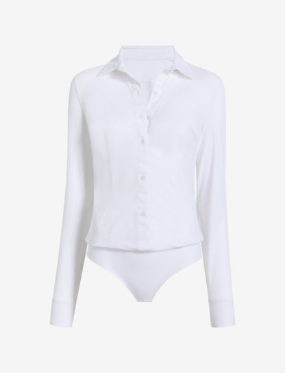 Classic Ribbed Button Down Bodysuit - Womens Commando