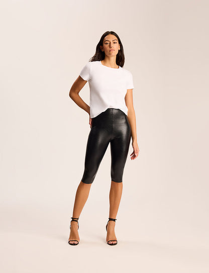 Faux Leather Capri Legging - Womens Commando