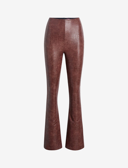 Faux Leather Animal Flared Legging - Womens Commando