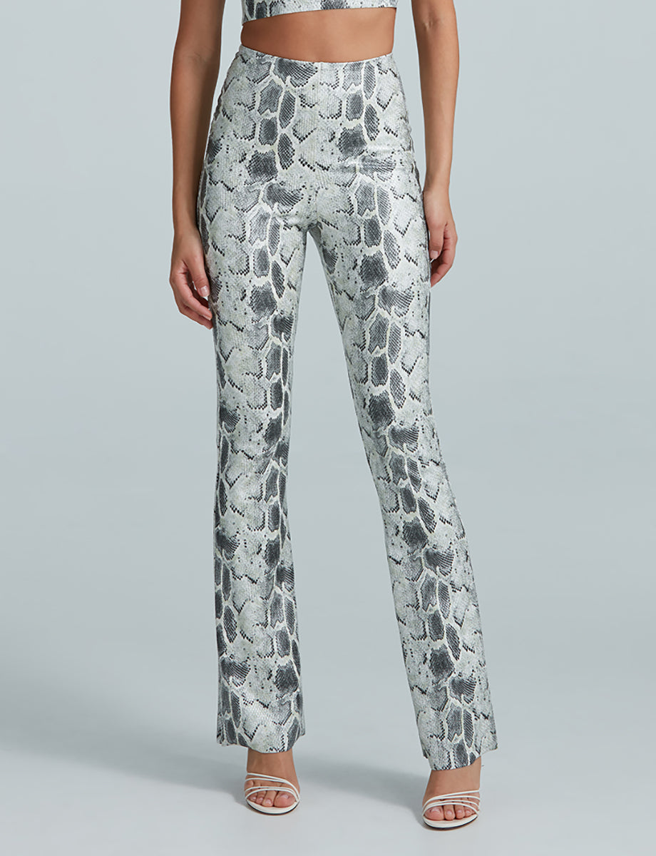 Faux Leather Animal Flared Legging - Womens Commando