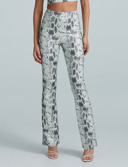 Faux Leather Animal Flared Legging - Womens Commando