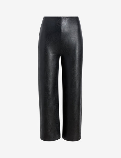 Faux Leather Cropped Wide Leg Pant - Womens Commando
