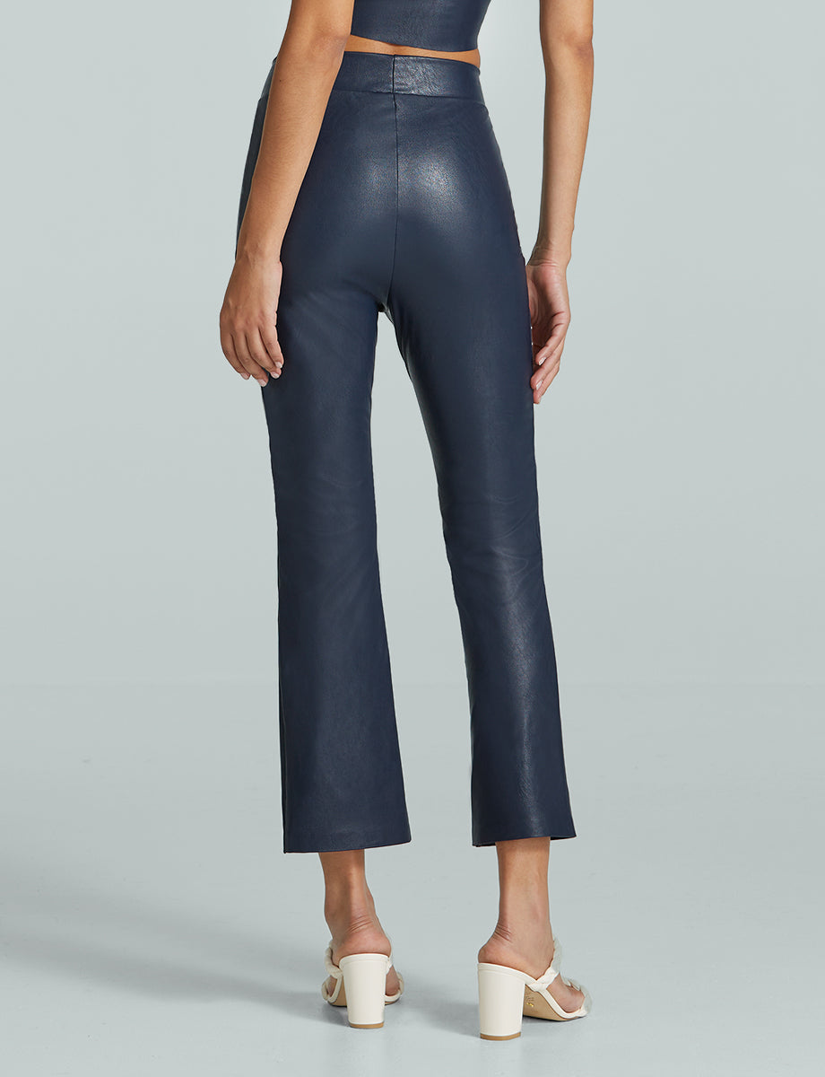 Faux Leather 7/8 Split Front Pant - Womens Commando
