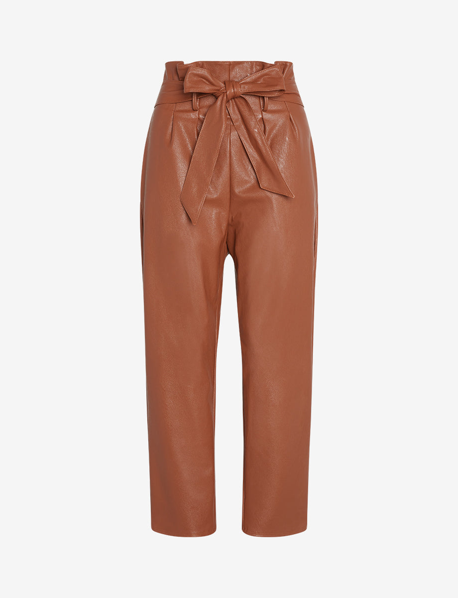Faux Leather Paperbag Pants - Womens Commando