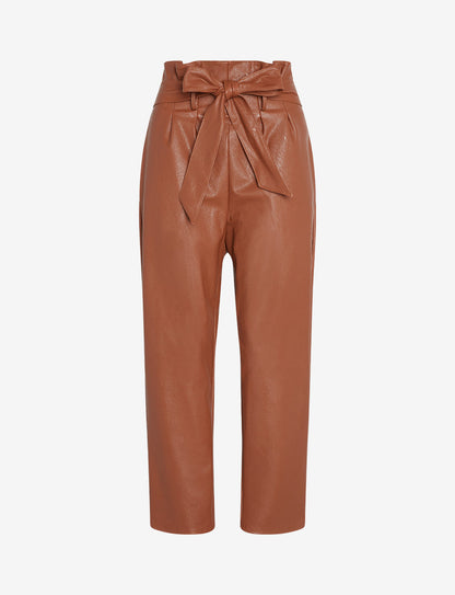 Faux Leather Paperbag Pants - Womens Commando