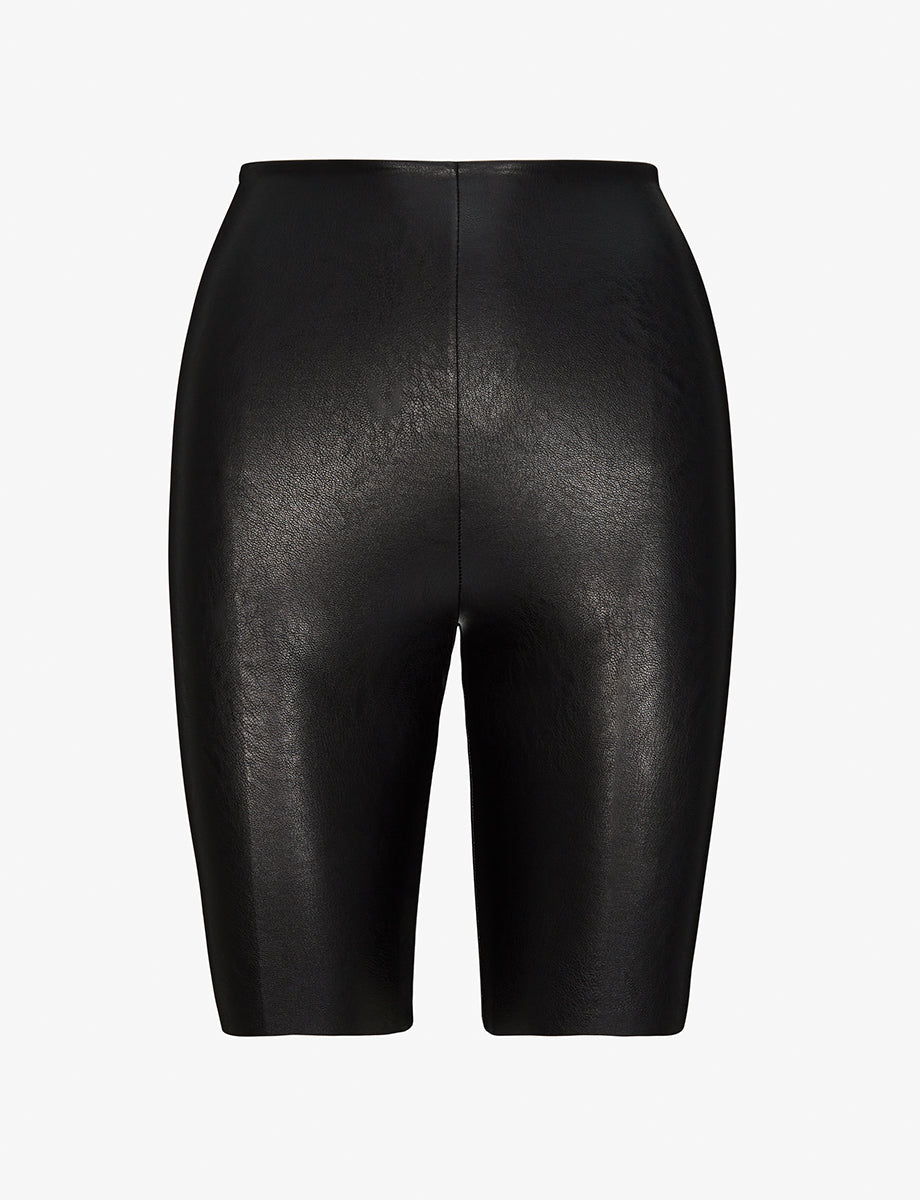 Faux Leather Bike Short - Womens Commando