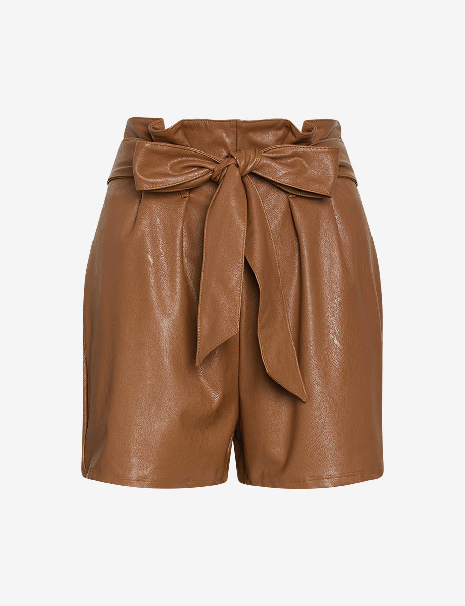 Faux Leather Paperbag Short - Womens Commando