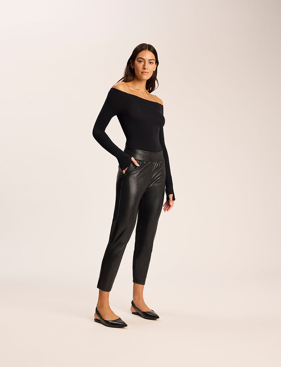 Faux Leather Cigarette Pant - Womens Commando