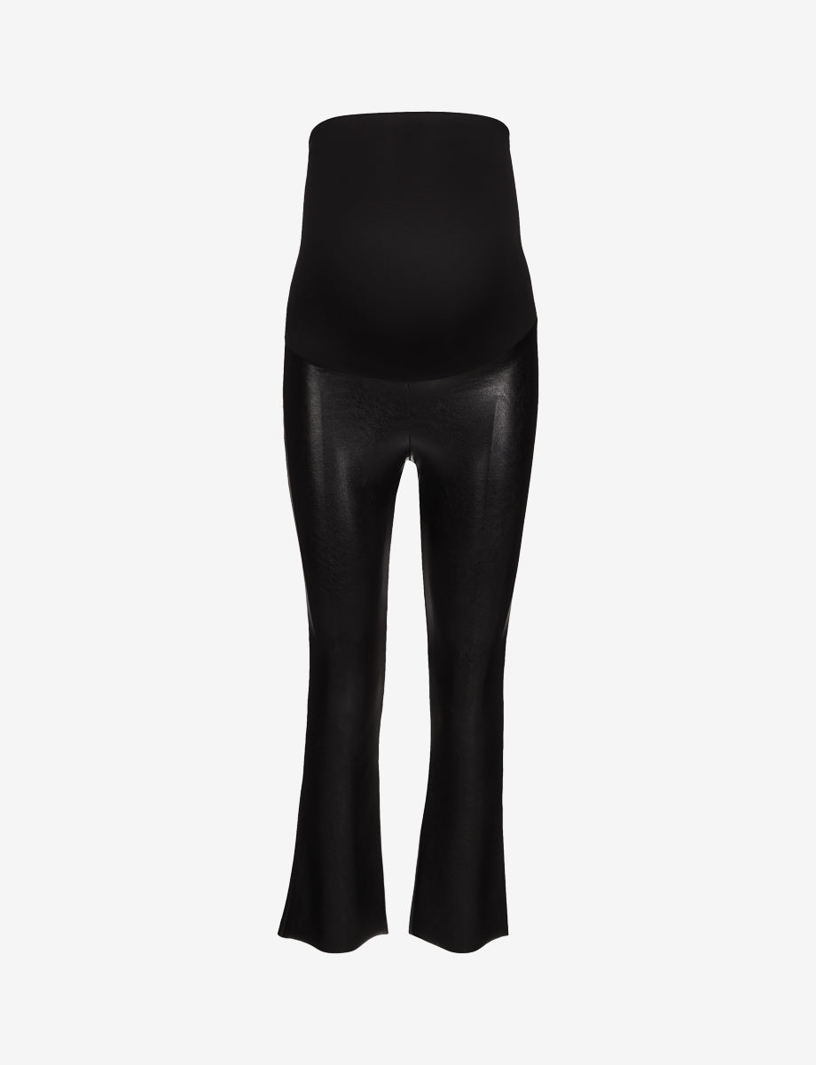 Faux Leather Maternity Cropped Flare - Womens Commando