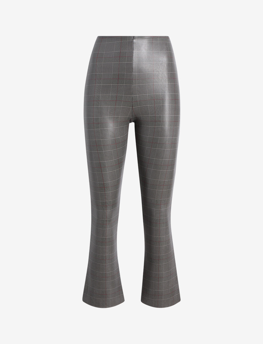 Faux Leather Print Cropped Flare - Womens Commando
