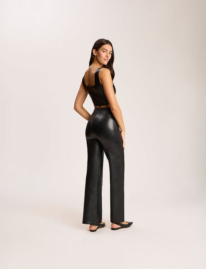 Faux Leather Squareneck Crop Top - Womens Commando
