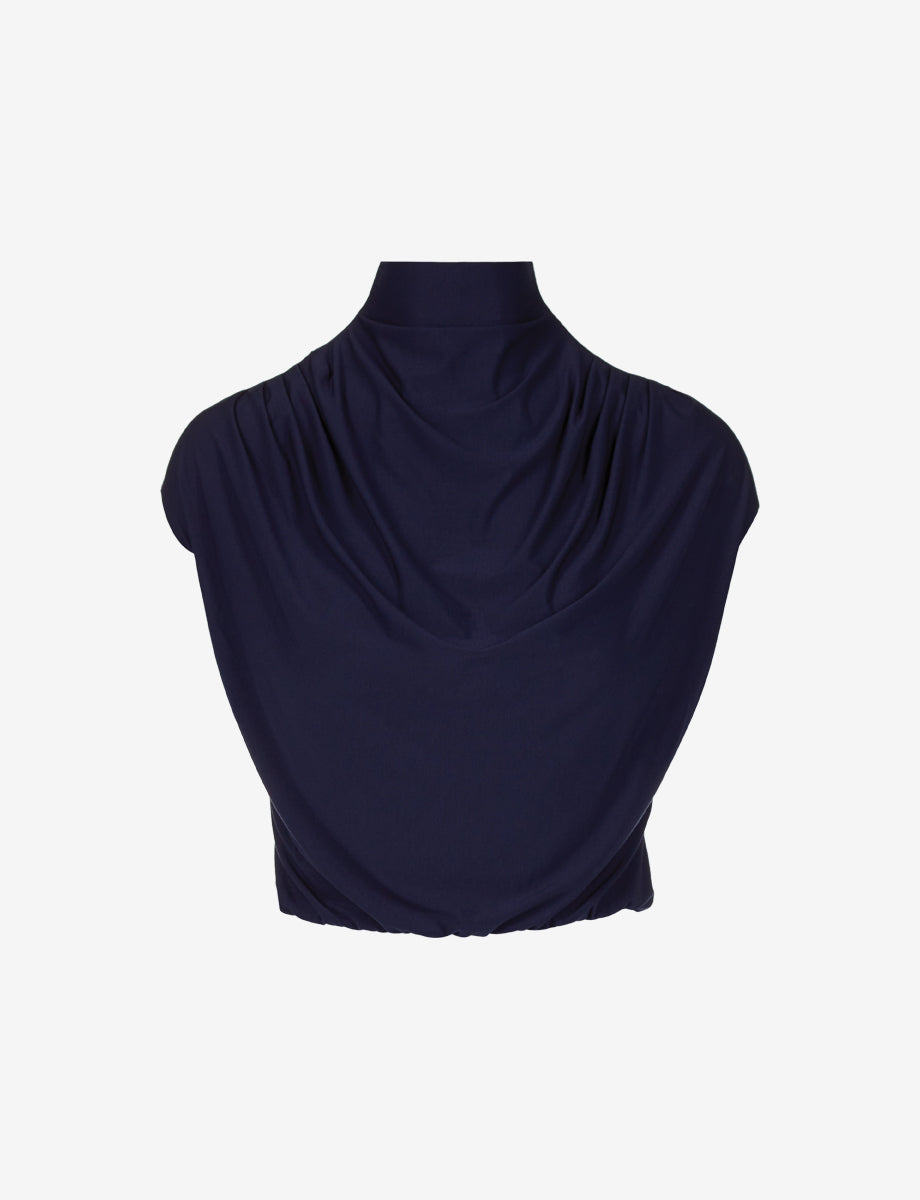 Butter Draped Mockneck Short Sleeve Crop Top - Womens Commando