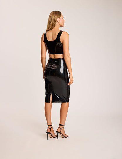 Faux Patent Leather Crop Top - Womens Commando