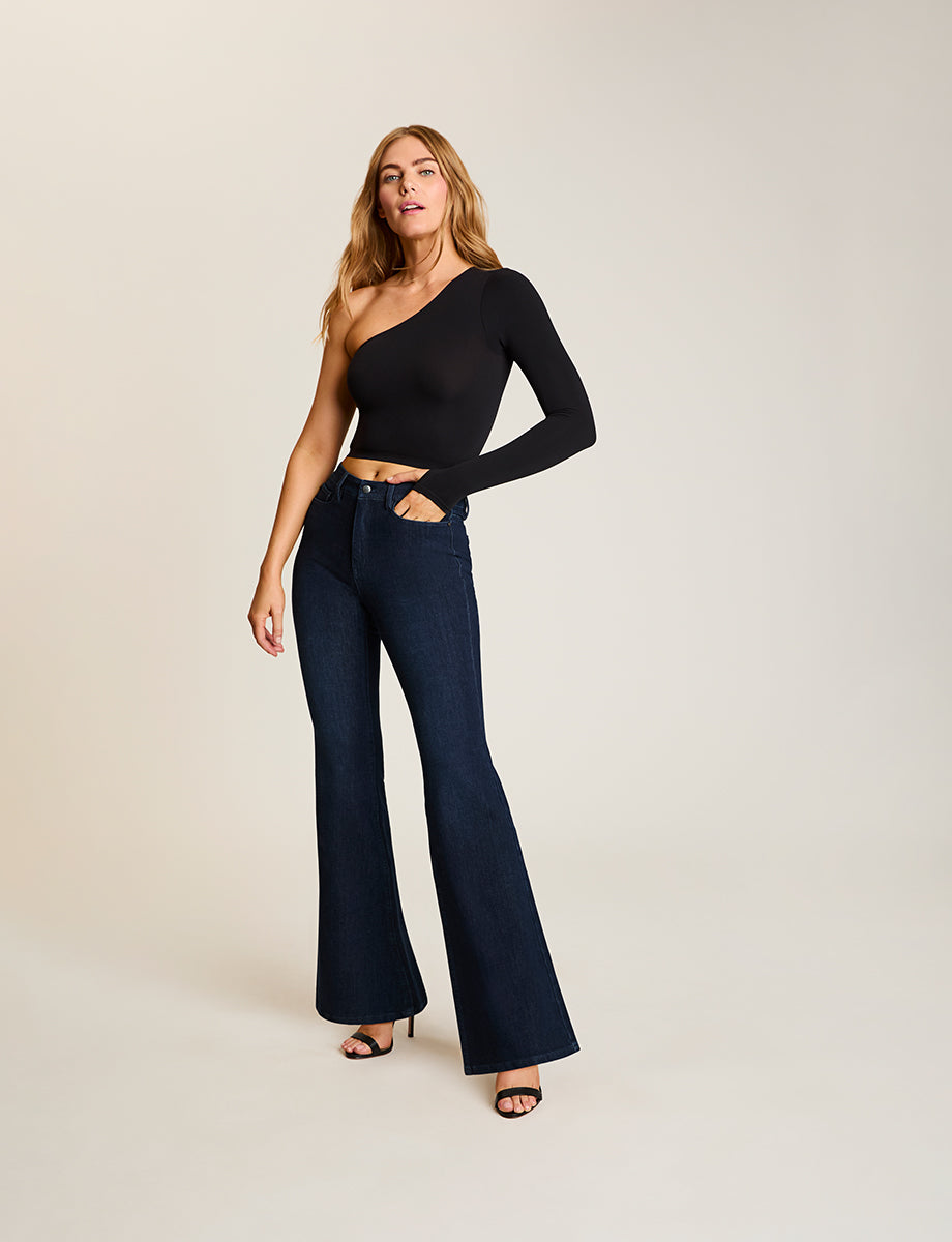 Ballet Body One Shoulder Crop Top with Thumbhole - Womens Commando