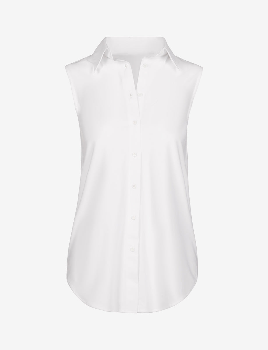 Classic Sleeveless Oversized Button Down Shirt - Womens Commando