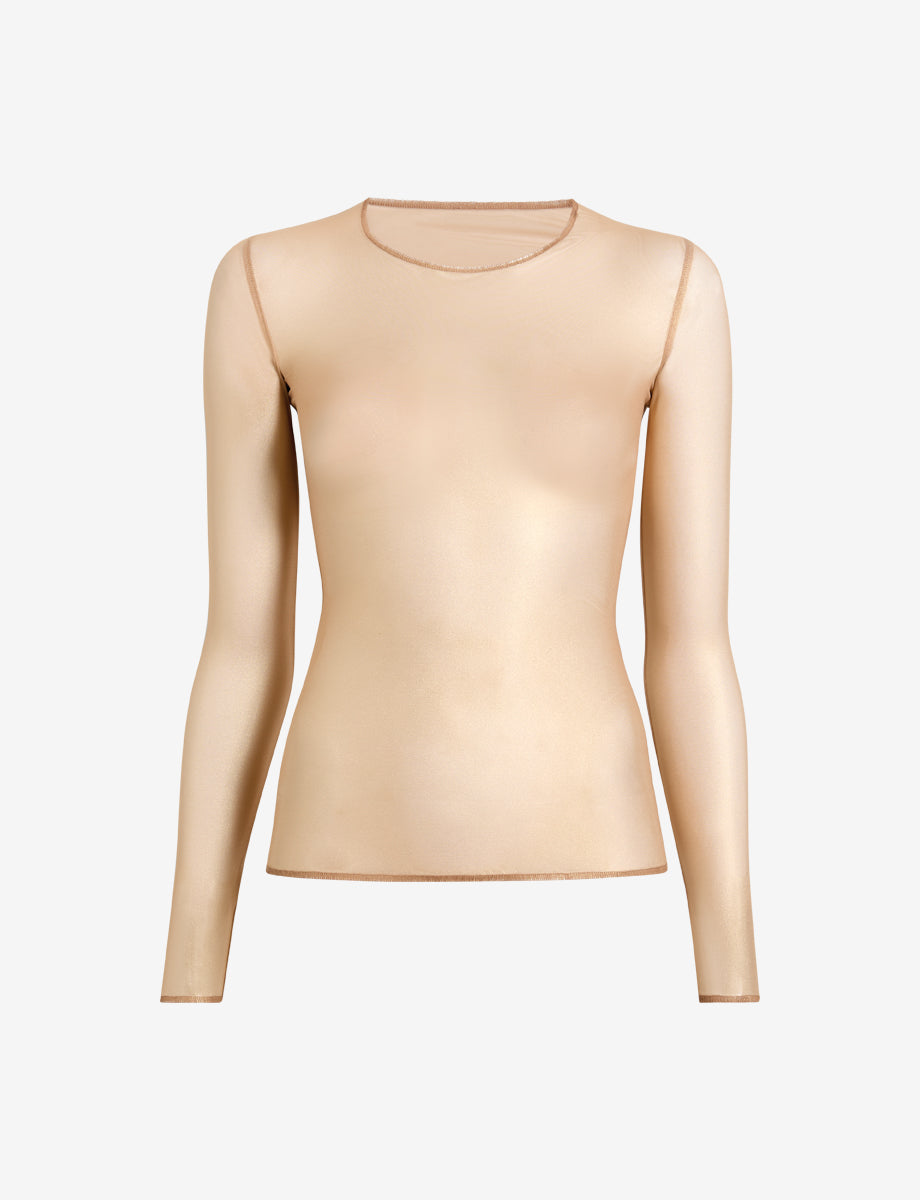 Gilded Chic Mesh Long Sleeve Top - Womens Commando