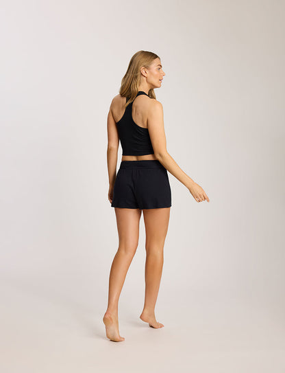 Better Than Basic Rib Cropped Racerback Tank - Womens Commando