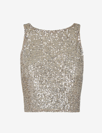 Sequin Mesh Muscle Crop Top - Womens Commando