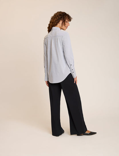Yarn Dyed Stripes Oversized Button Down Shirt - Womens Commando