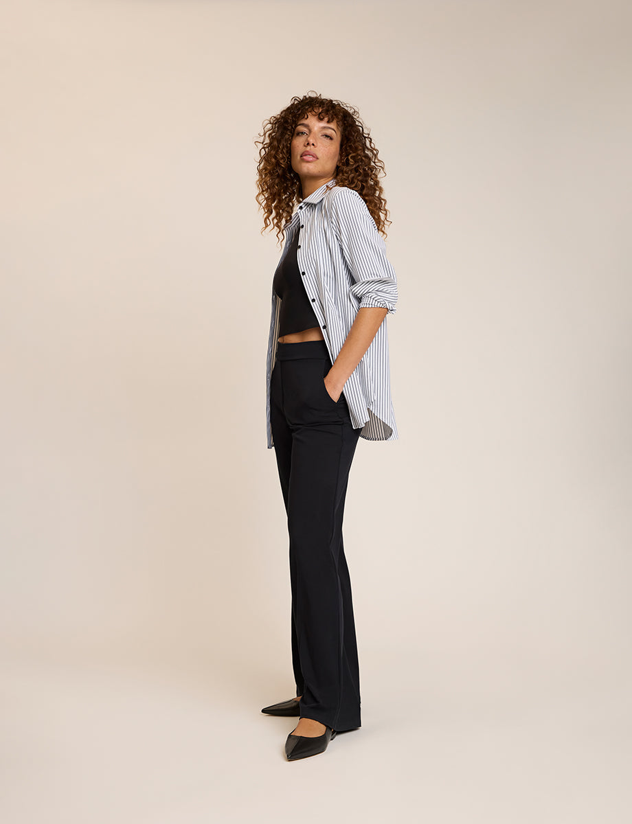 Yarn Dyed Stripes Oversized Button Down Shirt - Womens Commando