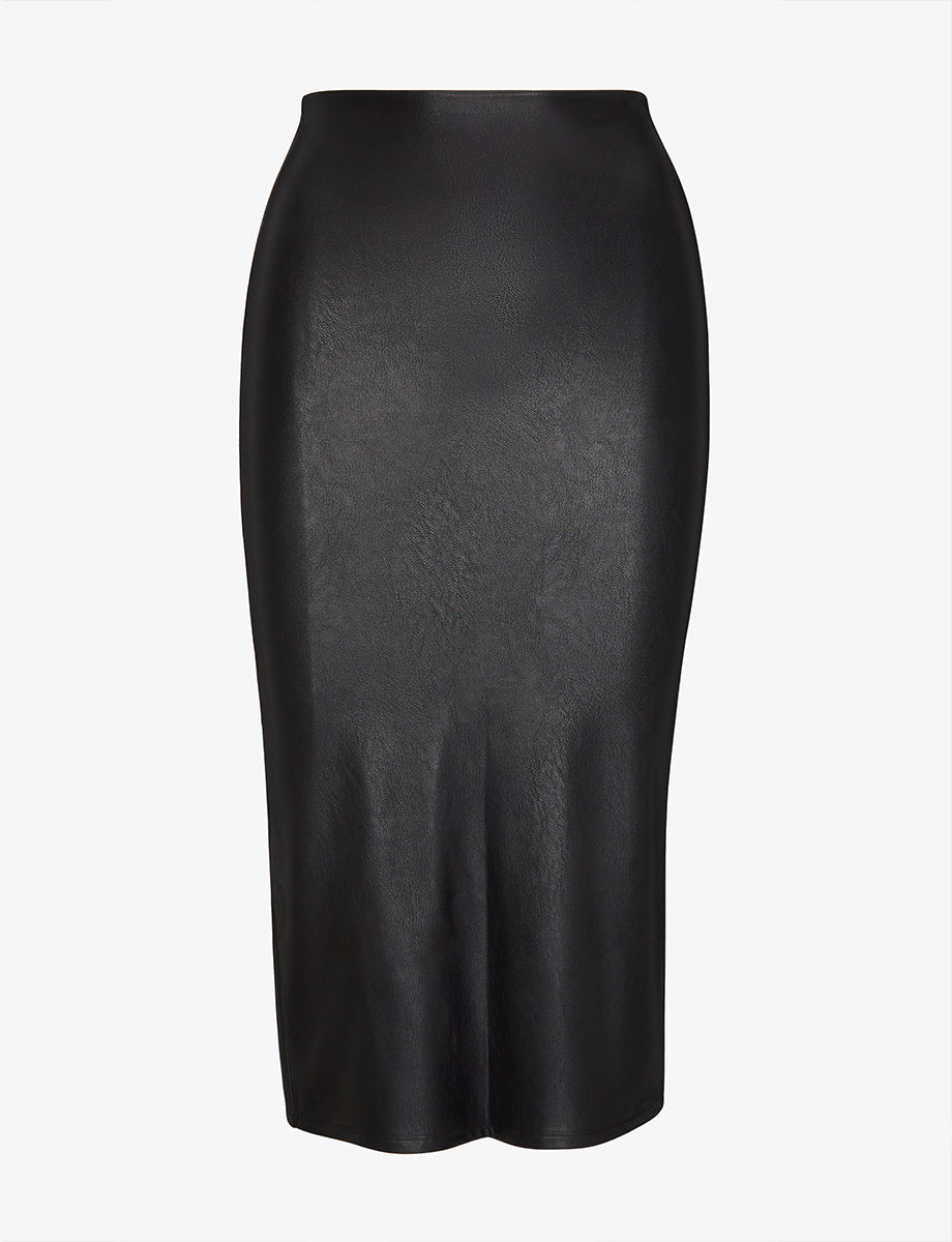 Faux Leather Midi Skirt - Womens Commando
