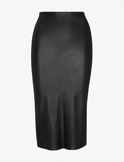 Faux Leather Midi Skirt - Womens Commando