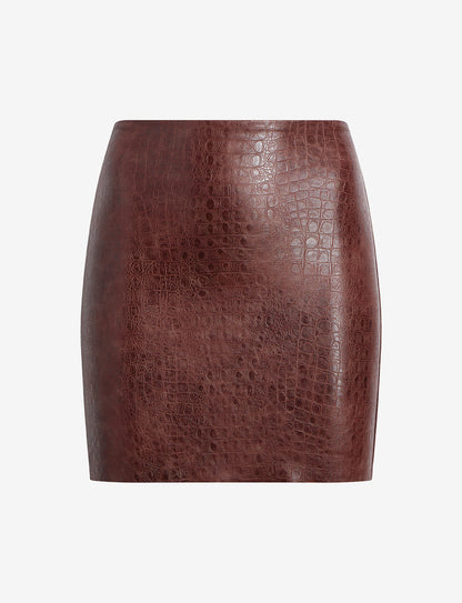 Faux Leather Animal Micro-Mini Skirt - Womens Commando