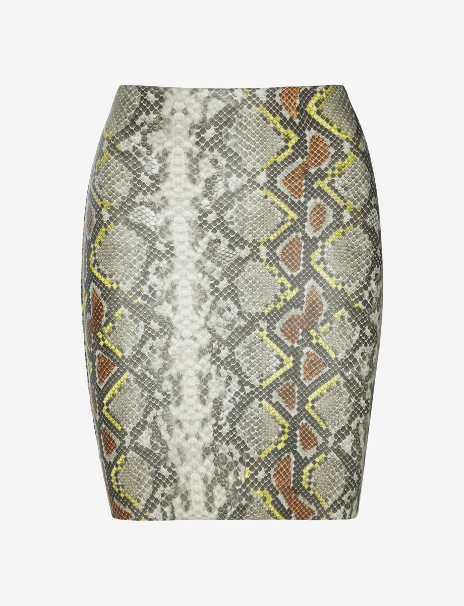 Faux Leather Animal Mini Skirt - Womens Commando