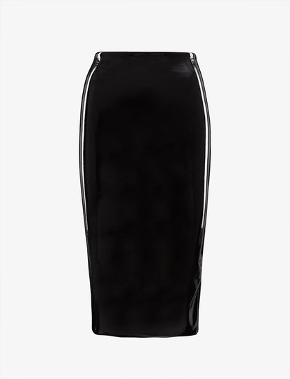 Faux Patent Leather Midi Skirt - Womens Commando