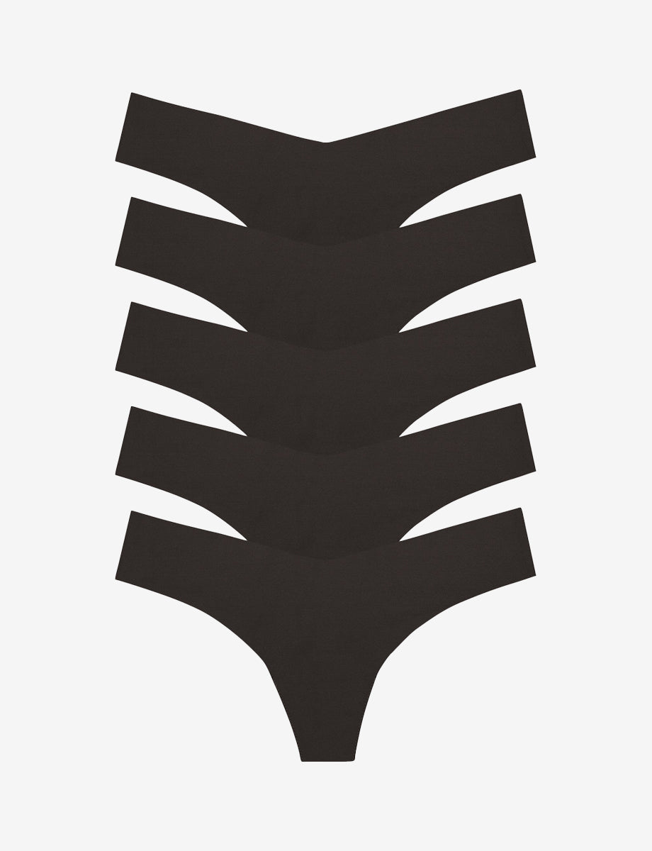 Classic Solid Thong 5-Pack - Womens Commando