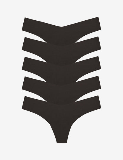 Classic Solid Thong 5-Pack - Womens Commando