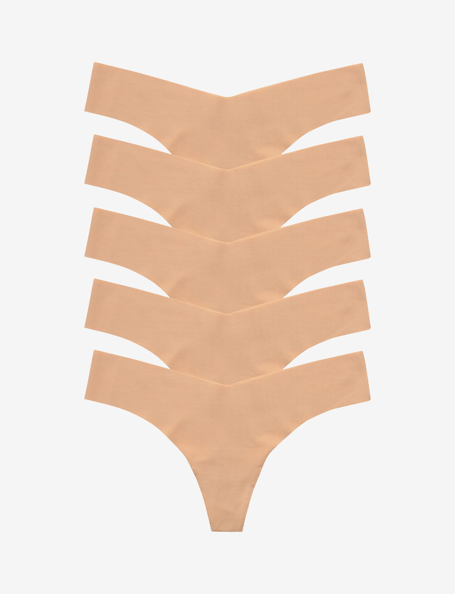 Classic Solid Thong 5-Pack - Womens Commando