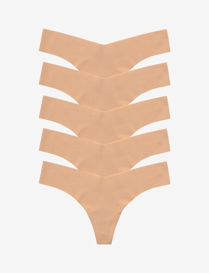 Classic Solid Thong 5-Pack - Womens Commando