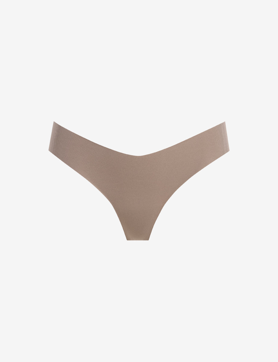 Cotton Refined Rib Thong - Womens Commando