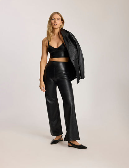 Faux Leather Longline Bralette - Womens Commando