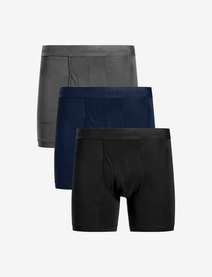 Essential Modal Relaxed Boxer Brief with Fly 3-Pack - Mens Commando